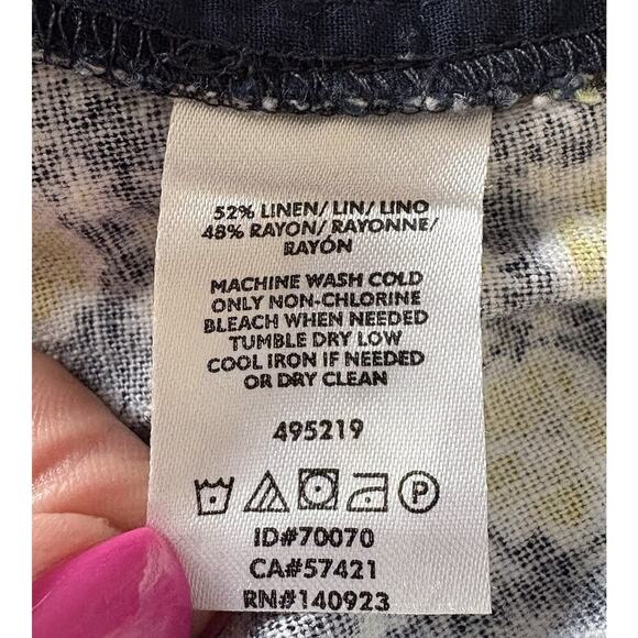 Ann Taylor LOFT Floral Linen Blend Skater Skirt Pockets Womens Medium (1578) - Picture 4 of 4